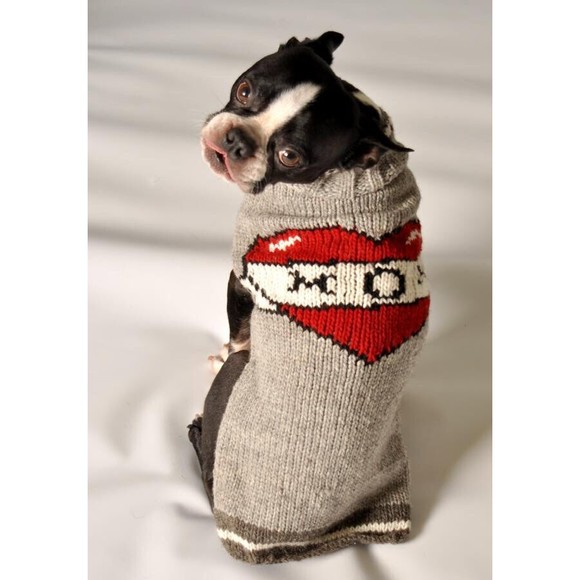 Chilly Dog Tattooed Mom Wool Dog Winter Sweater Sizes XXS-XXXL - Picture 2 of 3
